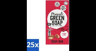 Marcel's Green Soap - Body Bar - Argan & Oudh - Verzorgend & zacht - 150 gr - Bulkverpakking - 25 stuks