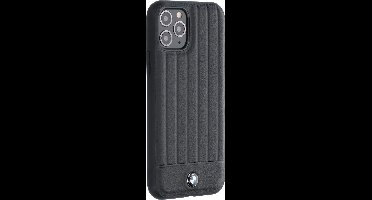 Zwart hoesje BMW - Backcover - Stamped Lines - iPhone 11 Pro - Real Leather - BMHCN58POCBK