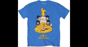 The Beatles - Yellow Submarine Sub Sub Heren T-shirt - 2XL - Blauw