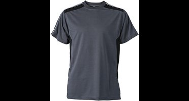 James and Nicholson Uniseks handwerkslieden T-Shirt (Koolstof Grijs/Zwart)