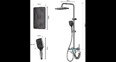 Verstelbare Doucheset – Regendouche – Handdouche – Douchekop – Doucherail – Hoogte En Hoek Verstelbaar – Duurzaam ABS Plastic