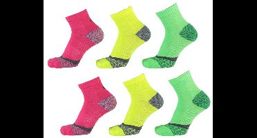 Xtreme - 6-Pack - Hardloop Sokken - Sneldrogend Dames - Dames - neon / multicolor - 39-42 - 332640001