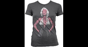 Zombie M'on-Roe Girly T-shirt voor dames, donkergrijs