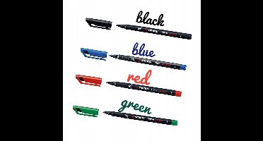 Stabilo OHPen M Markerset 1.0mm, 4 Kleuren in Plastic Etui