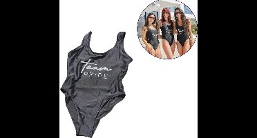 Badpak "Team Bride" - Zwart- Maat M