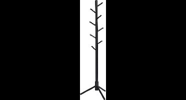 Hoppa! Vrijstaande kapstok van massief hout – boomvorm, 8 haken – zwart