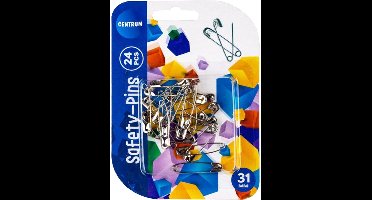 Centrum Veiligheidsspelden - metaal - zilver - 24x stuks - 31 mm - huishoud artikel - hobby artikel