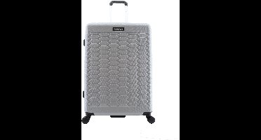 Discovery - Reptile | Harde Koffer / Trolley / Reiskoffer / Valies - 77 cm (Large) - Zilver - Zilver / Large