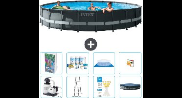 Intex Rond Ultra XTR Frame Zwembad - 610 x 122 cm - Inclusief Pomp - Ladder - Grondzeil - Afdekzeil - Onderhoudspakket - Speelgoed - 9-delig