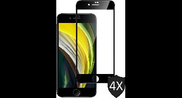 Screenprotector geschikt voor iPhone SE 2022 / 2020 / 8 / 7 - 4x FullGuard Screen Protector