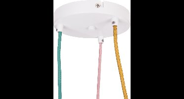 ETH plafondkap 3 snoeren - Ø15 cm - metaal - wit - rond
