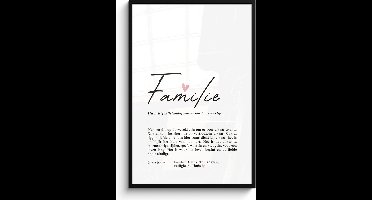 PosterMonkey - Poster - Betekenis - Familie - Cadeau voor haar - Cadeau voor vrouw - Wanddecoratie - Woonkamer - Keuken - 80x120 cm