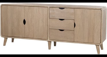 Dressoir 180 met 3 deuren en 3 lades, Acacia Weathered Wood - Glostrup Furniture Collection