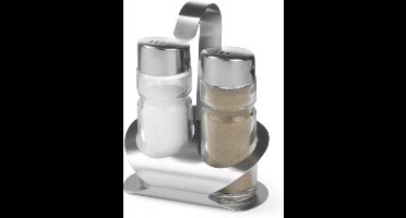 HENDI Menage voor peper en zout - 2-delig met mat RVS - 85 x 55 mm