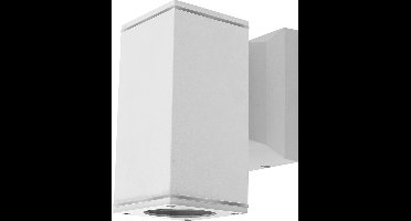 Buitenlamp vierkant wit - enkele GU10 lampvoet voor één spot - waterdicht IP65