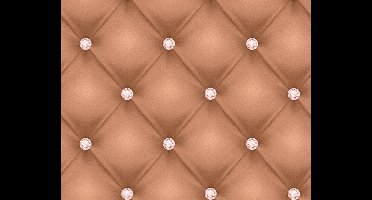 GECAPITONNEERD BEHANG met edelstenen - Bruin Creme Metallic - AS Creation Hermitage 10