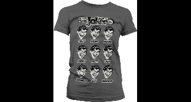DC Comics Batman Dames Tshirt -L- The Many Moods Of The Joker Grijs