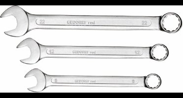 Gedore RED R09105008 8-delige Ring-/steeksleutelset - 9-19mm