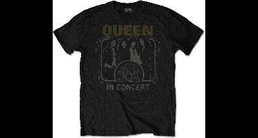 Queen - In Concert Heren T-shirt - S - Zwart