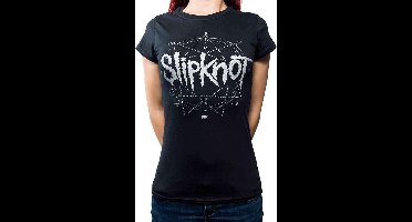 Slipknot - Logo Star Dames Tshirt - L - Zwart