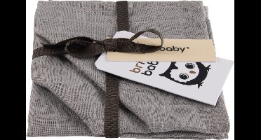 Monddoekjes hydrofiel Uni - Grey 3 stuks 30 x 30 cm - Briljant Baby
