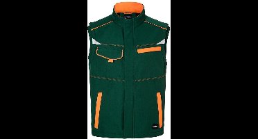 James and Nicholson Uniseks werkkleding Softshell Vest Level 2 (Donkergroen/oranje)