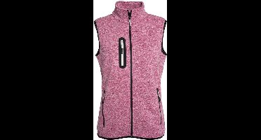 James and Nicholson Dames/dames Gebreid Vlies Vest (Roze gemelanged/Off-White)
