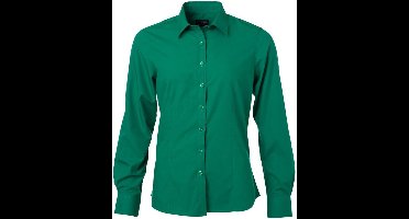 James and Nicholson Dames/dames Poplin-shirt met lange mouwen (Iers Groen)