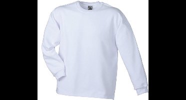 James and Nicholson Unisex Open Hem Sweatshirt (Wit)