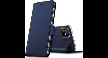 Just in Case Lederen Wallet Portemonnee iPhone 11 Pro Max Bookcase Case Hoesje - Blauw