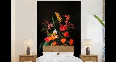 Behang - Fotobehang Schaal - Boeket - Bloemen - Breedte 145 cm x hoogte 220 cm