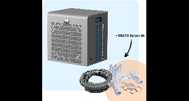 W'eau Mini Inverter Zwembad Warmtepomp - Zwembad Verwarming - Pool Heater - Energiezuinig - Warmtepomp - Electrisch - 4,5kW - Staal - Grijs - Inclusief Bypass kit