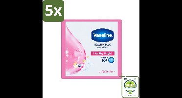 5 x Vaseline - Healthy Bright - Zeeptablet - Reinigend & Verzorgend - 3x75 ml - Grootverpakking - Vaatwasstrips - Zeep - Huidverzorging - Reiniging - Gezondheid - Handen