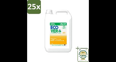 25 x Ecover - Afwasmiddel - Essential Citroen - 5 liter - Wasstrips - Afwasmiddel Citroen - Natuurlijk Afwasmiddel - Plantaardig Afwasmiddel - Vet Afbreekend Afwasmiddel - Milieuvriendelijk Afwasmiddel