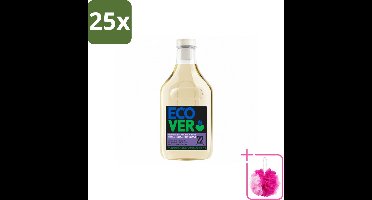 25 x Ecover - Vloeibaar wasmiddel - Zwart & Donker - 1 liter - 22 wasbeurten - Bulkverpakking - Donker wasmiddel - Douchemop - Kleurbehoud
