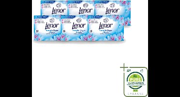 6 x Lenor - Droogtrommeldoekjes - Spring Awakening - 34 Doekjes - Grootverpakking - Vaatwasstrips - Droogtrommeldoekjes - Voorjaar Geur - Droogtrommel Geur - Kleding Fris - Statische Elektriciteit
