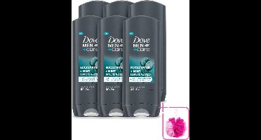6 x Dove - Douchegel - Men+ Care Eucalyptus + Mint - Verfrissend en kalmerend - 400 ml - Bulkverpakking - Douchegel voor mannen - Douchemop - Eucalyptus en munt