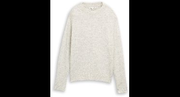 Tom Tailor Denim - Gezellige gebreide trui - Maat S - Marble Beige Melange