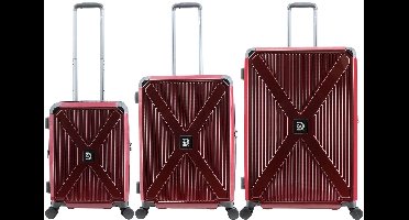 Discovery Crossroad Harde koffer set / Trolley set / Reiskoffer set - (S/M/L) Rood - Rood / Set