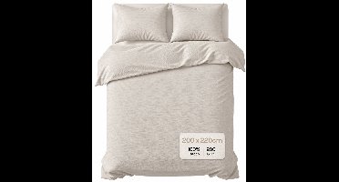 Zydante Dekbedovertrek Set 200x220 cm - Dekbedhoes met 2 Kussenslopen - Mousseline - Off White
