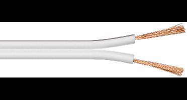 Goobay Luidsprekerkabel wit, 100 m spoel, doorsnede 2 x 4,0 mm², CCA