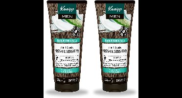 2 x Kneipp - Shampoo & Douche - Men - Fresh & Sensitive - Voor gevoelige en droge huid - 200 ml - Voordeelverpakking - 2 stuks