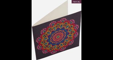 Diamondpainting Crystal Art Kaart Paarse Mandala 18x18cm