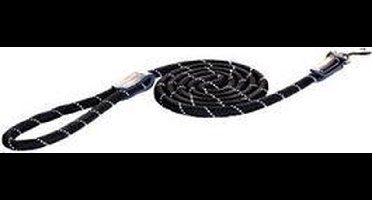 Rogz Rope Lijn Lang Zwart - Hondenriem - 180X0.6 cm