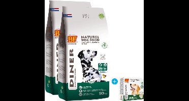 Biofood Diner 2 x 10 KG hondenvoer + vlo teek tabletten