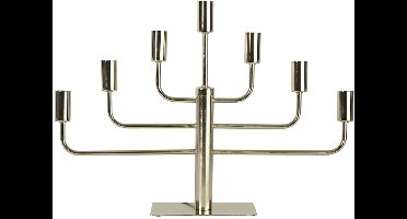 Star Trading messingkleurige kandelaar 'Pix' van metaal, 7-armig, E14, netvoeding, glanzend, H 40 cm, B 57 cm