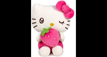 Hello Kitty Aardbei Pluche Knuffel 20 cm - Hello Kitty Plush Toy - Speelgoed Knuffels voor Kinderen Jongens Meisjes - Kuromi Keroppi Melody