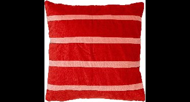 Dutch Decor PEMM - sierkussen 45x45 cm - velvet - colour blocking - Aurora Red - rood, roze - Inclusief binnenkussen - Luxe kussens voor woonkamer & bank