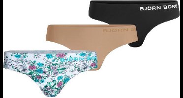 Bjorn Borg - Dames - 3-Pack Floral Microfiber String - Multicolor - 34
