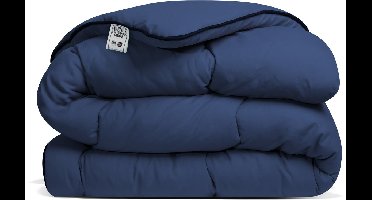 Avenue - Luxe en makkelijk dekbed zonder overtrek – Hoesloos 1 persoons dekbed 140x200 cm – Anti-allergisch & hygiënisch – Wasbaar op 60°C – Wolkenzacht en soepel – Blauw – All Year comfort zomerdekbed & winterdekbed